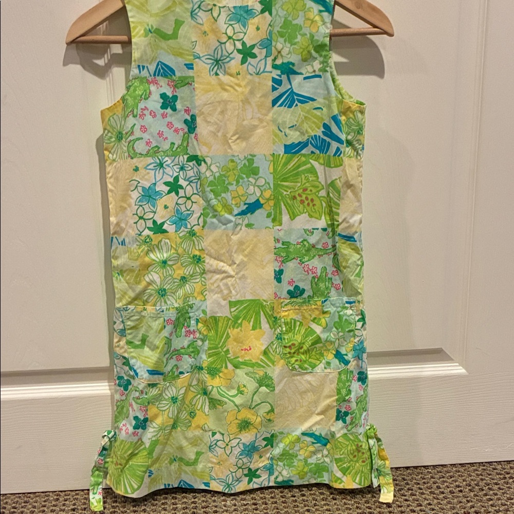 Lilly Pulitzer Yellow, Green & Blue Floral Patchwork Dress